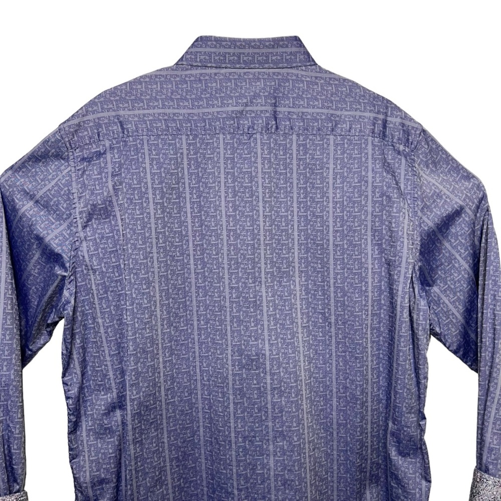 Robert Graham Blue Boho Abstract Dressy Button Down Shirt Extra Large - Picture 6 of 12